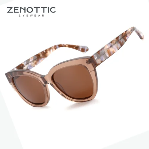 ZENOTTIC 2025 gafas de sol polarizadas de mariposa para mujer, montura gruesa, sombra UV400, gafas de sol protectoras de acetato, compras de moda