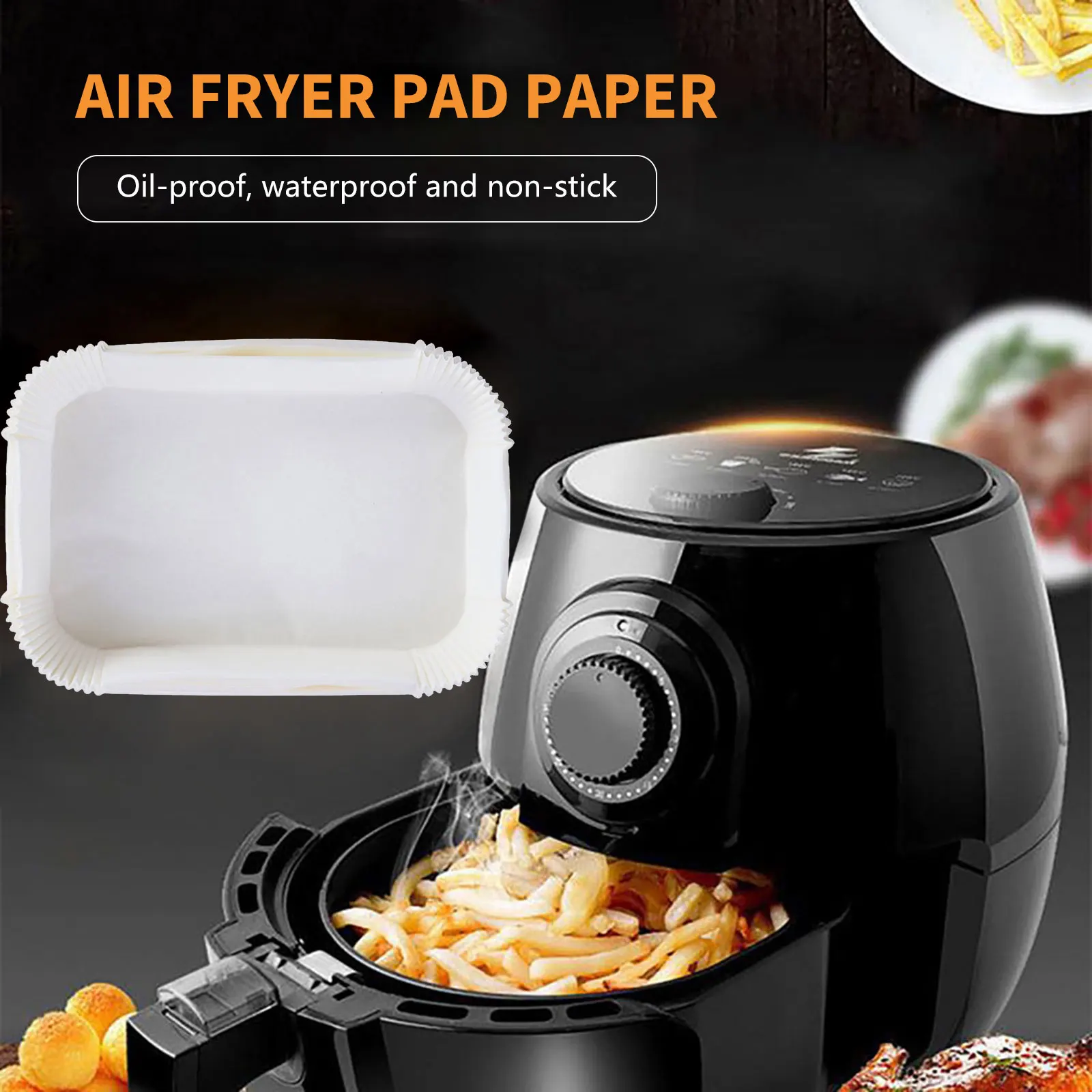 100PC Air Fryer Disposable Paper Liner Non-Stick For Ninja Foodi Double Air Fryer Paper Oil-proof Micro-wave Baking Paper Filter