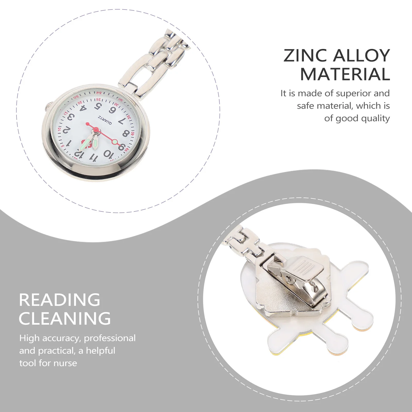 Nurse Watch Cartoon Pattern Quartz Pocket Watch Durable Material Excellent Texture Practical Portable Gift Female Nurse Doctor