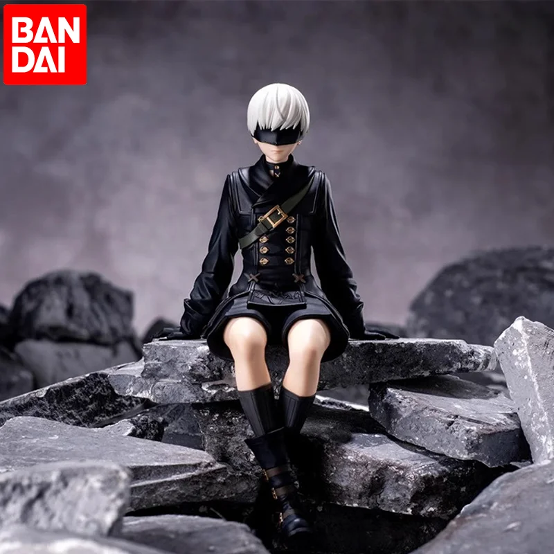 Bandai new products NieR:Automata 13CM YoRHa 9S PVC action figure sitting boy Battle Robot Action Figures Model Toys Xmas gifts