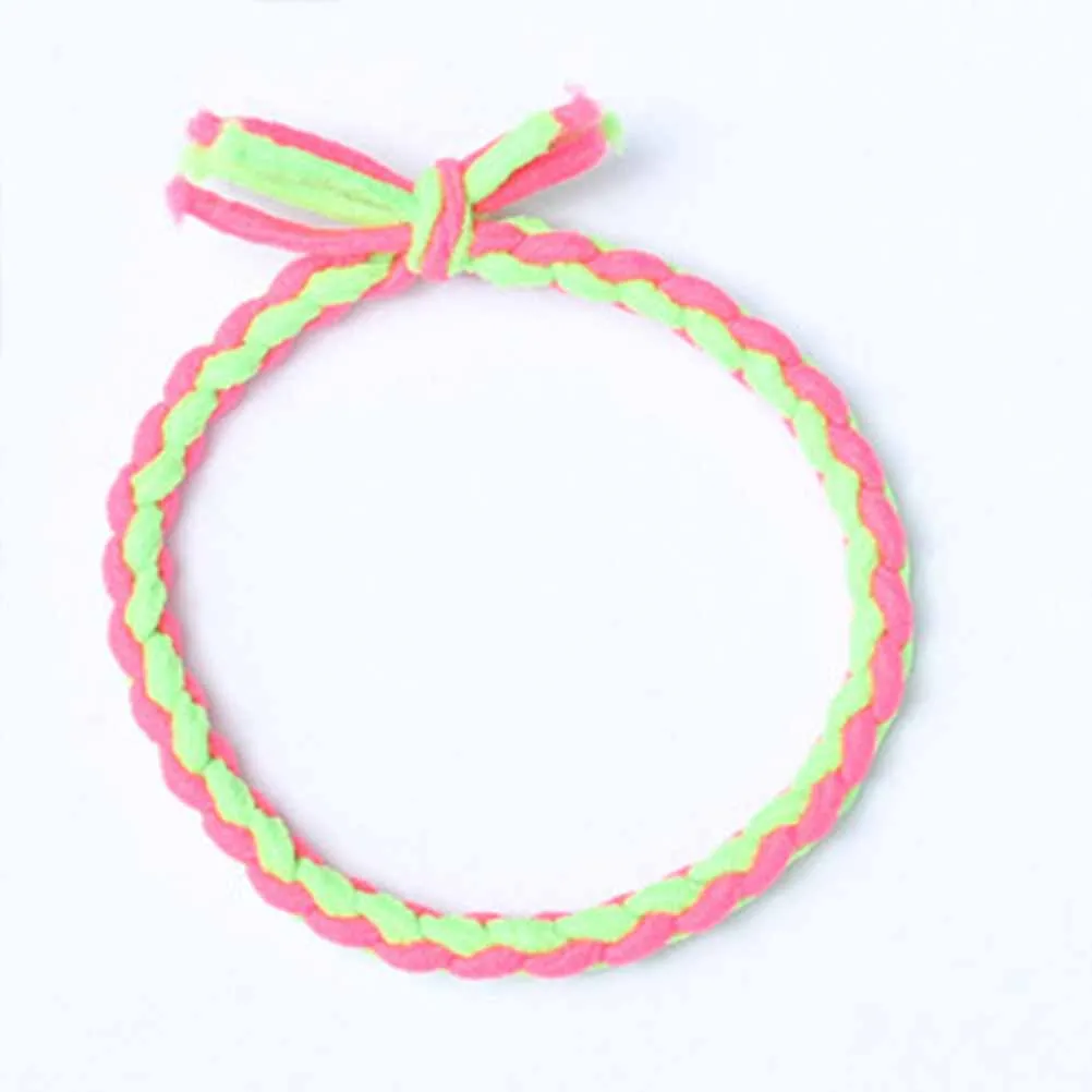 

100Pcs Handmade Woven Hair Ring Multi-color Hair Tie Hair Band Hair accessories Hair Rope for Women Girl Size Mixed Color