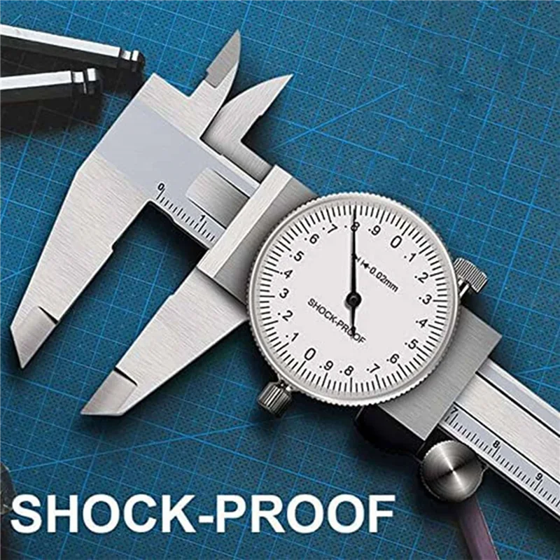 

GTBL 2X 0-150Mm Metric Gauge Measuring Tool Dial Vernier Caliper Shock-Proof Vernier Caliper 0.02Mm (TGBK150-0-150MM)