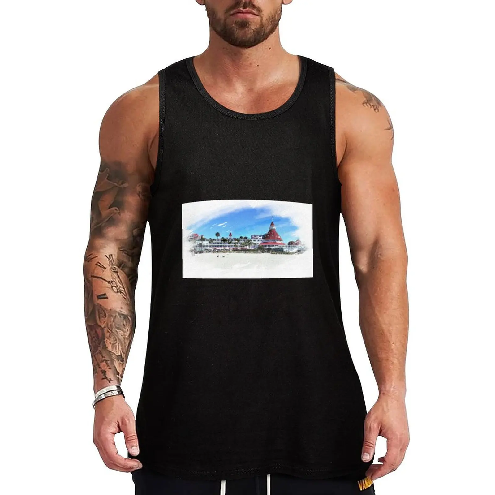 Hotel del Coronado Tank Top Gym Ready Tank Top Sleeveless Quick Dry Athletic Top