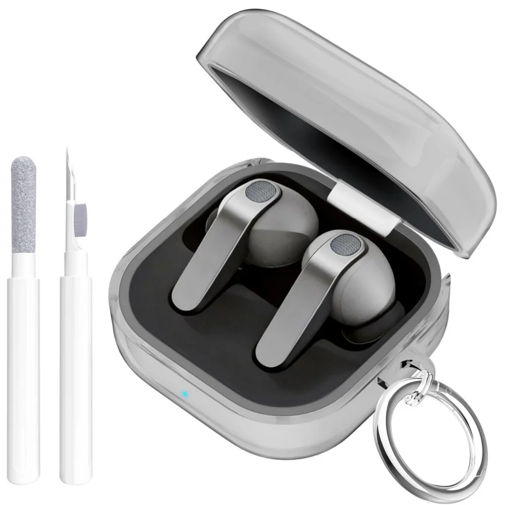für Samsung Galaxy Buds 4 Pro Hülle/Buds 4 Hülle, stoßfeste, transparente Hülle für Samsung Galaxy Buds 4/4 Pro mit Schlüsselanhänger und Reinigungsset – Detail 10