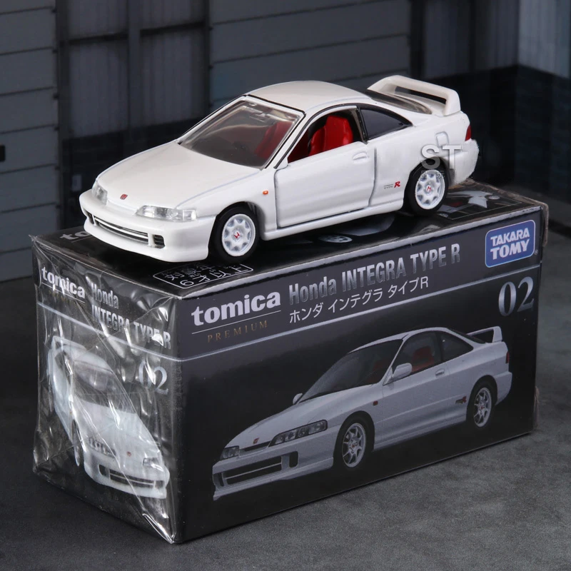 Tomy-honda integraタイプr合金車モデル、ダイキャストとおもちゃの車、ミニチュアスケールモデル、子供用の活字切れ