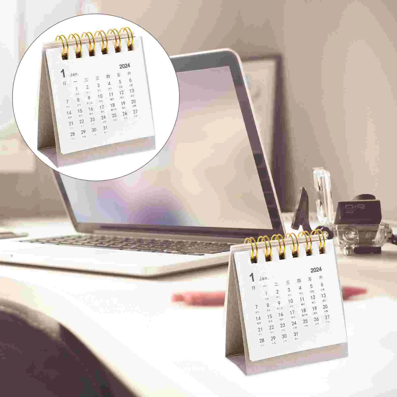 2024 Desk Calendar Small Calendars Decorative Daily Use Monthly Note Standing Weekly Office Memo Advent
