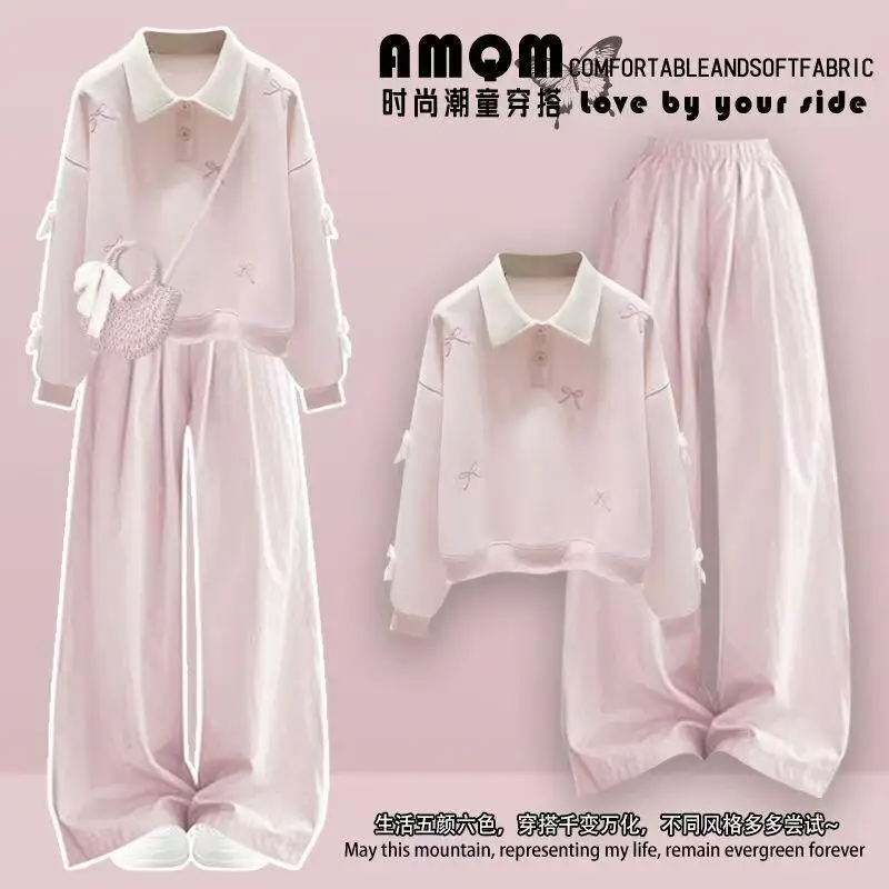 

Kawaii Casual Coat Set Fashion 2 Piece Set Childrens Clothing Girls Long Sleeve T Shirt Set Korean Style Dopamine Cute 2025 New