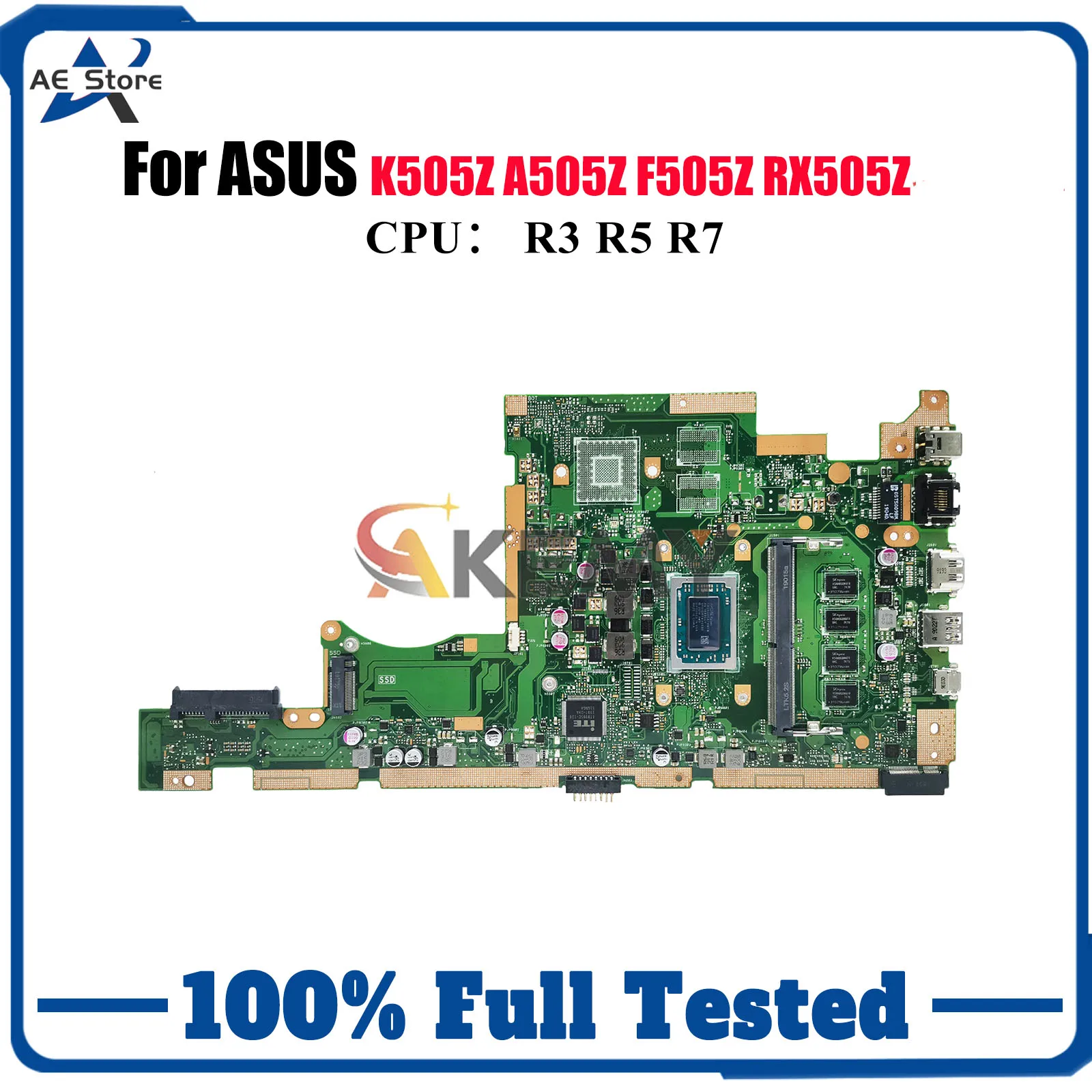 

X505ZA Материнская плата для ноутбука ASUS VivoBook F505Z X505ZA X505Z A505Z RX505Z K505Z Материнская плата с процессором R3 R5 R7 100% tests OK stk