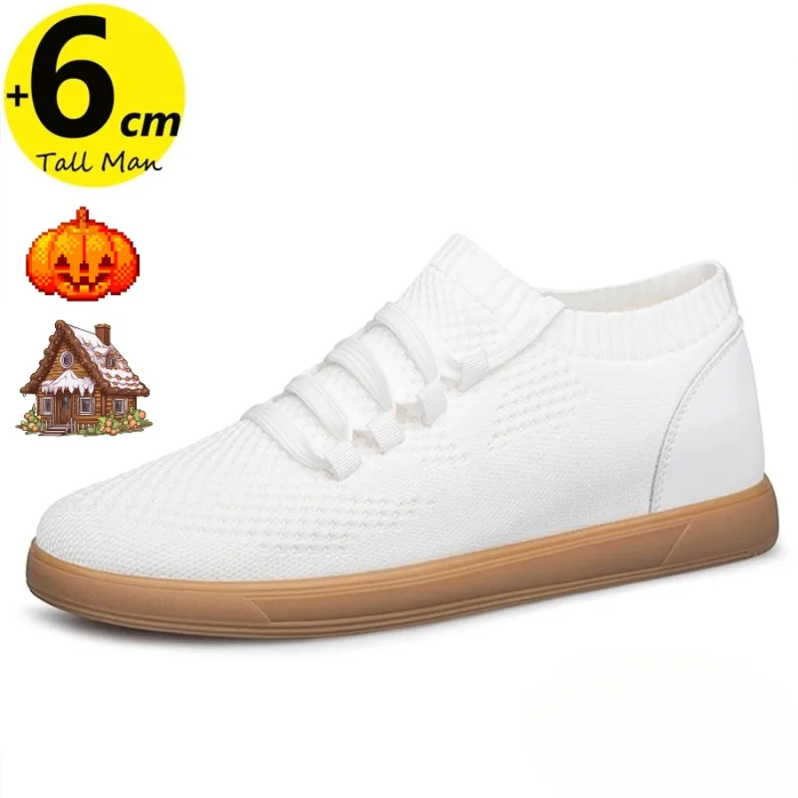 

Luxury shoes for winter 2025 Sneakers Men Sports Elevator Shoes Height Increase Insole 6cm Man White Sports