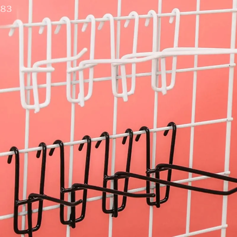 

10Pcs Reusable Mesh Panel Hangers Metal Wear-resistant Storage Hook Removable Universal Net Panel Hooks Store Storage Display