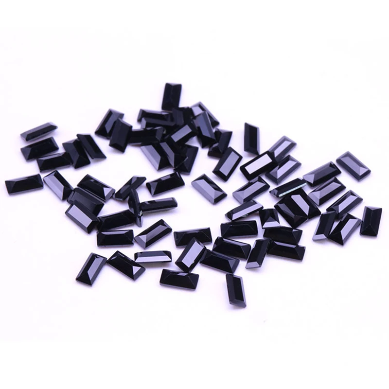 Factory Wholesale 100% Real Natural Rectangle Black Spinel Gemstone Loose Gems Diy Material for Jewelry