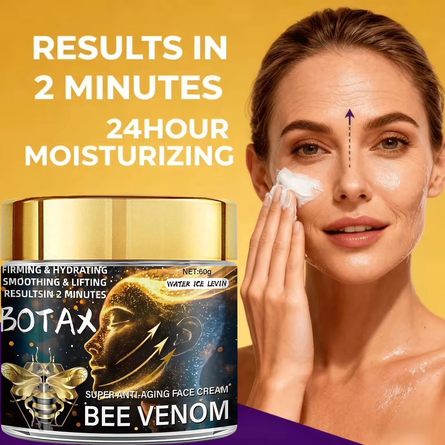 BOTAX Bee Venom Anti-Wrinkle Cream: 2-Minute Results, Firms/Hydrates, Replenishes Nutrients for Softer, Confident Skin