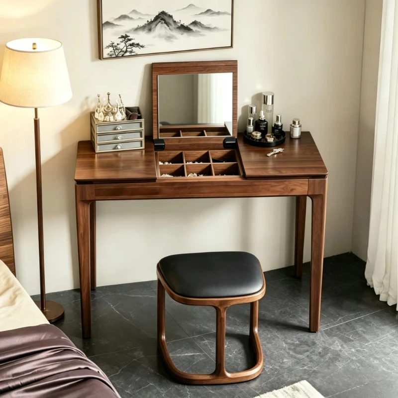 New Chinese-style solid wood dressing table, modern light luxury dressing table with mirror, suitable for home use