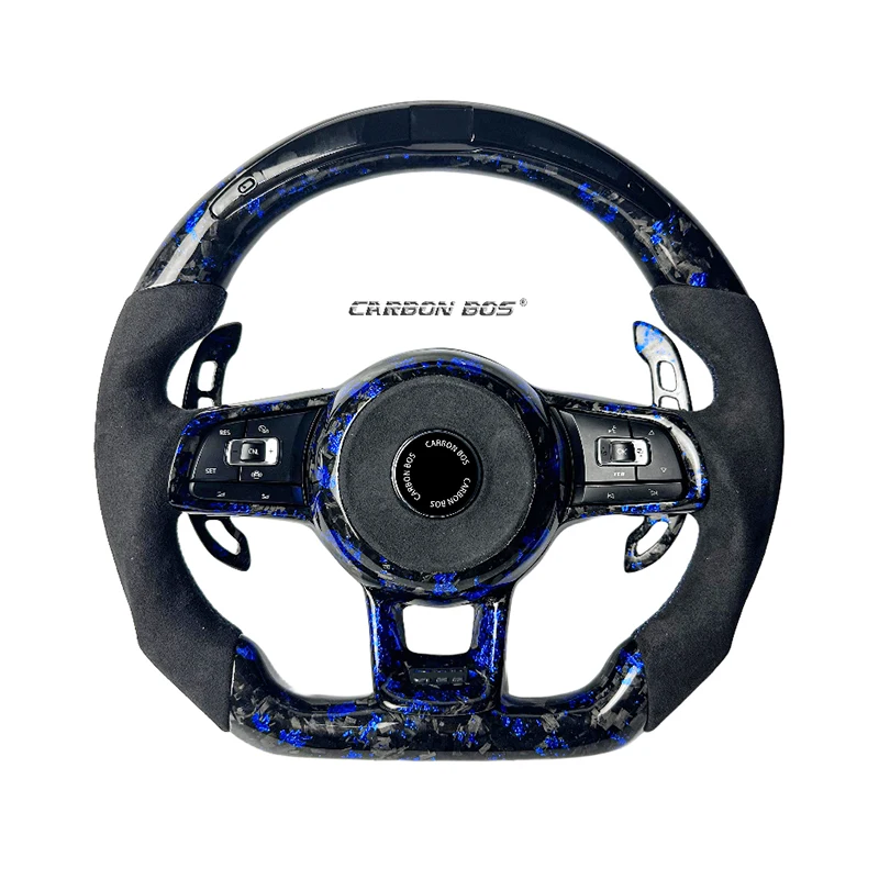 

Custom LED Carbon Fiber Leather Steering Wheel for Volkswagen Golf Passat CC R-Line GTI MK7 MK8 Polo GTS GTD GTE