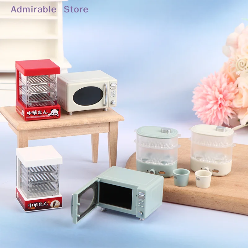 w1:12 Dollhouse Miniature Micro-wave Oven Bread Cabinet Steam Box Household Electric Model Decor Toy Doll House Accessories