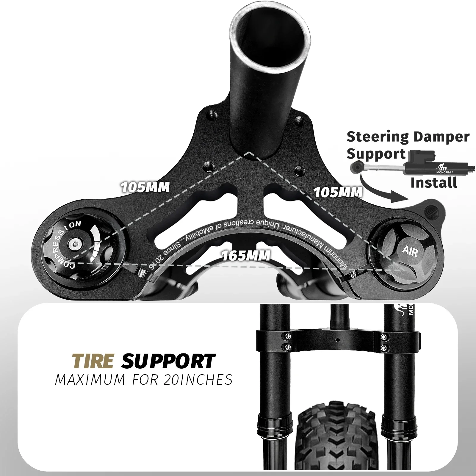 

Monorim MD0 490 мм модифицированный комплект передней гидравлической подвески для запасных частей для электрического велосипеда