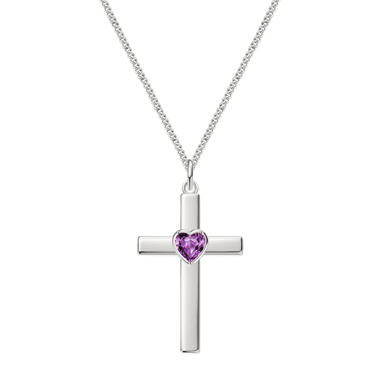 Twelve Star Classic Cross Stainless Steel Romantic Diamond Heart-shaped Women Necklace Cross-border New Jewelry image 6