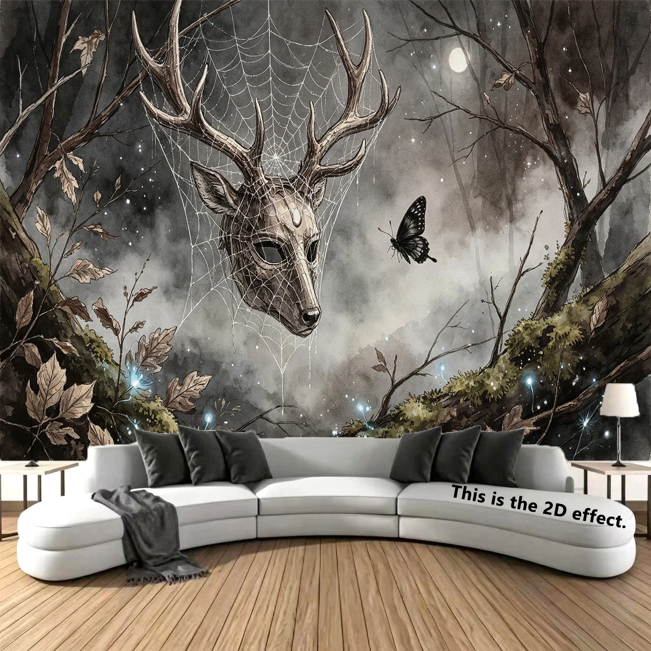 Gothic Deer Forest Background Cloth Hanging Cloth Bedroom Bedside Decorative Wall Cloth Dormitory Tapestry