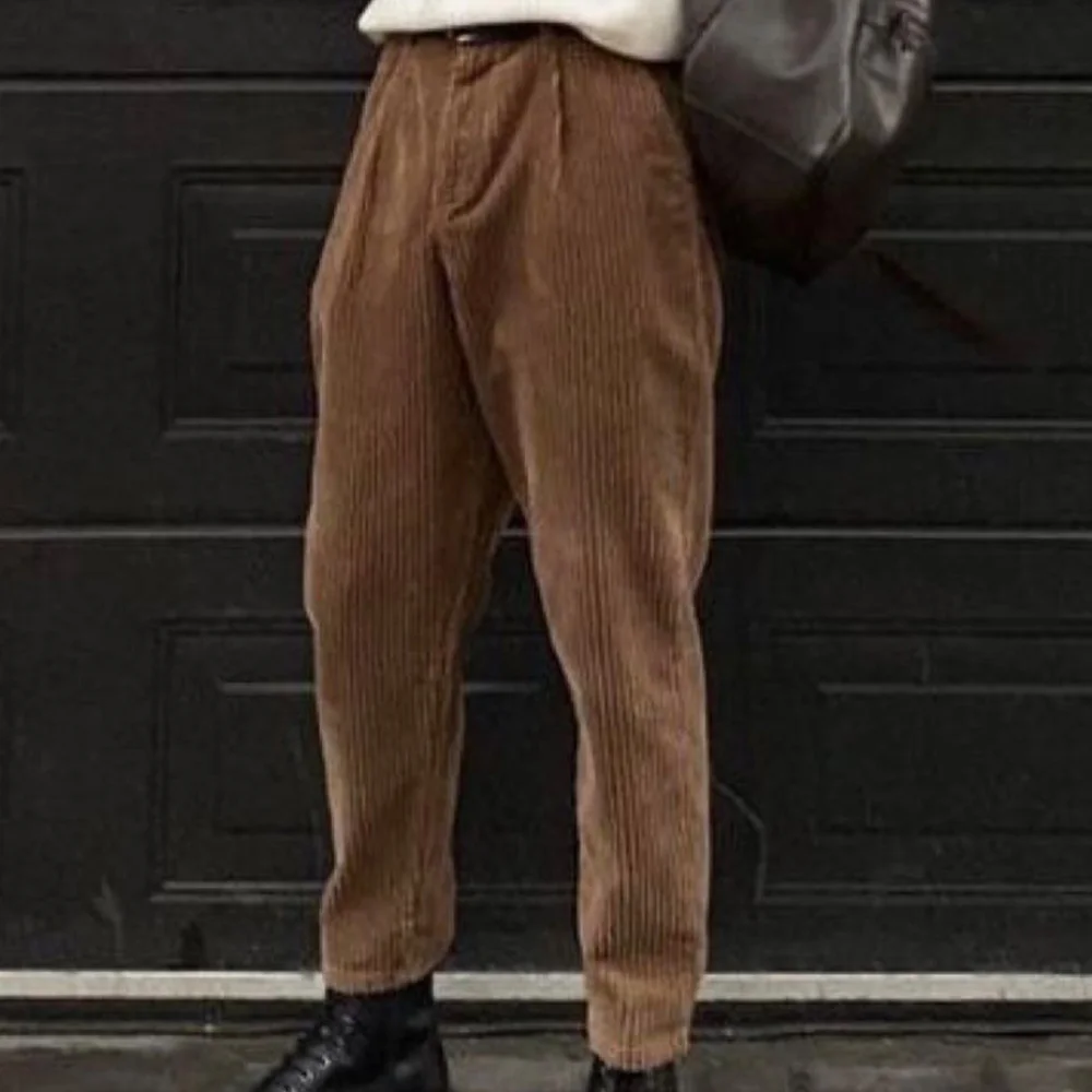 

Mens Corduroy Suit Pants Straight Leg Tapered Casual Business Trousers Comfortable Breathable Mens Formal Pants for Office Wear