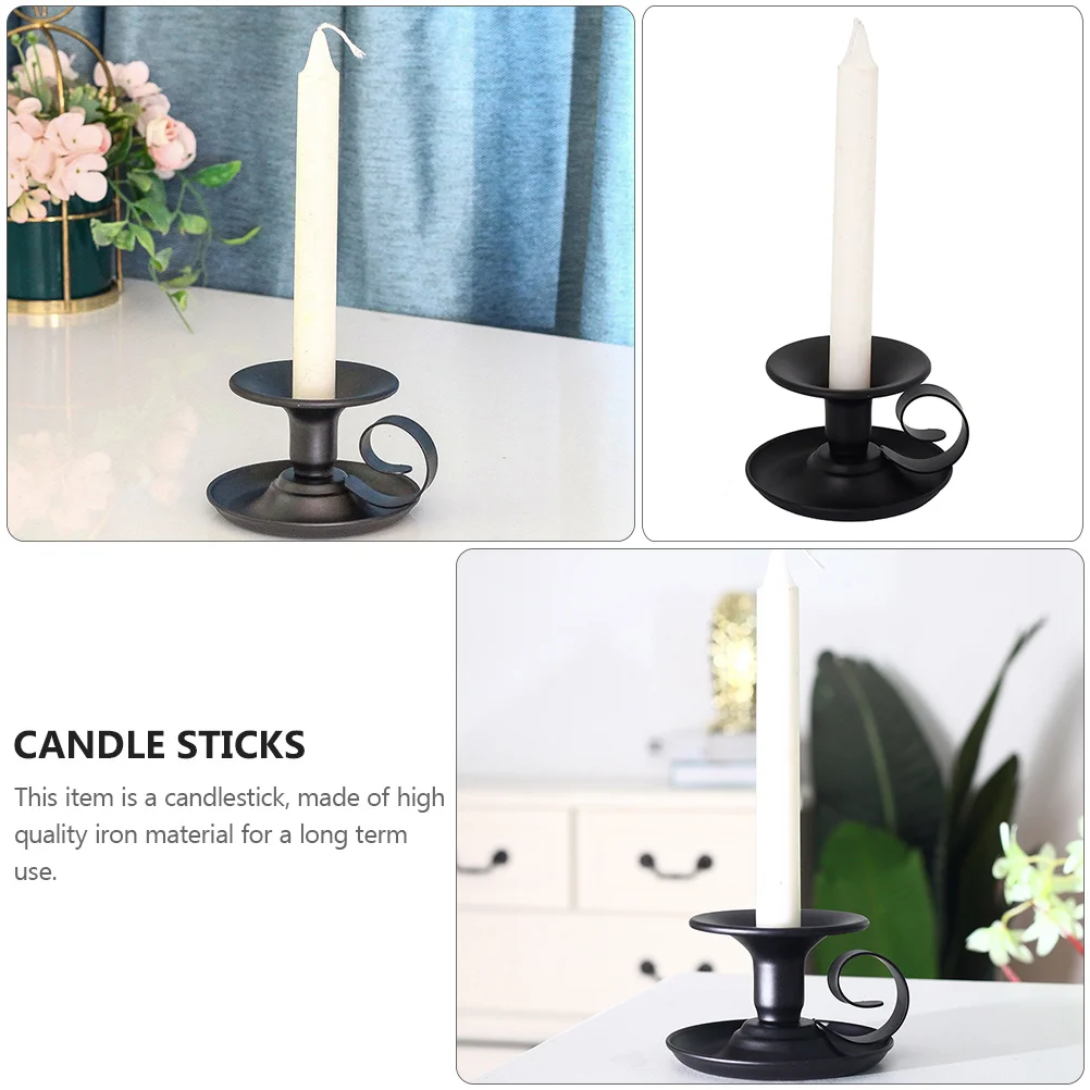 

Wrought Iron Candlestick Vintage Home Decoration Elegant Holder Iron Craft Ornament Gift For Christmas Housewarming
