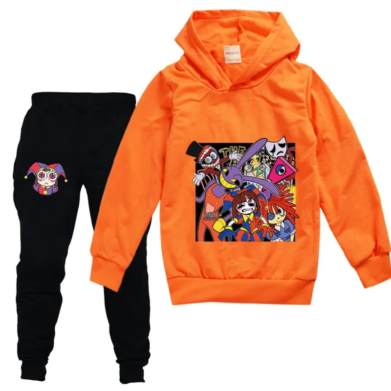 L'incredibile circo digitale vestito cosplay felpa con cappuccio bambini Pomni Jax travestimento panni vestito ragazze outfit felpa pantaloni set ragazzo