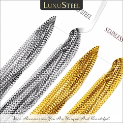 LUXUSTEEL 2MM Square Box Chains Necklace Men/Women 10Pcs/Lot Stainless Steel No Fade Link Chain DIY Jewelry Making Accessories