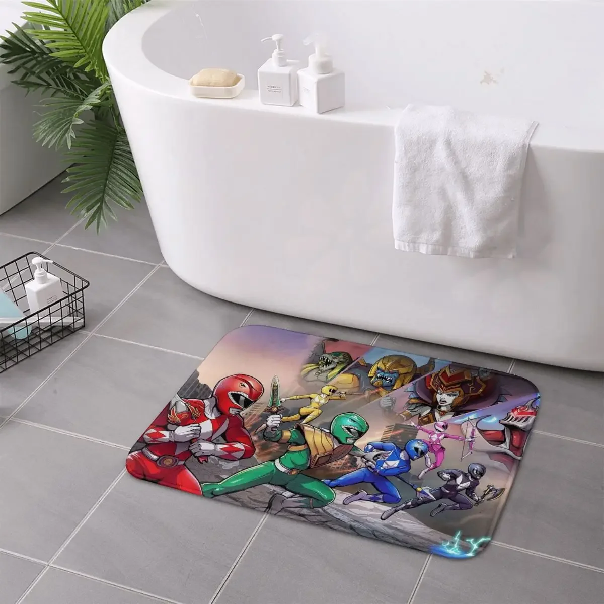 

Mighty Morphin Power Rangers Doormat Absorbent Mat Carpet Rug Kitchen Entrance Home Floor Mat for Bathroom Footpad Mats