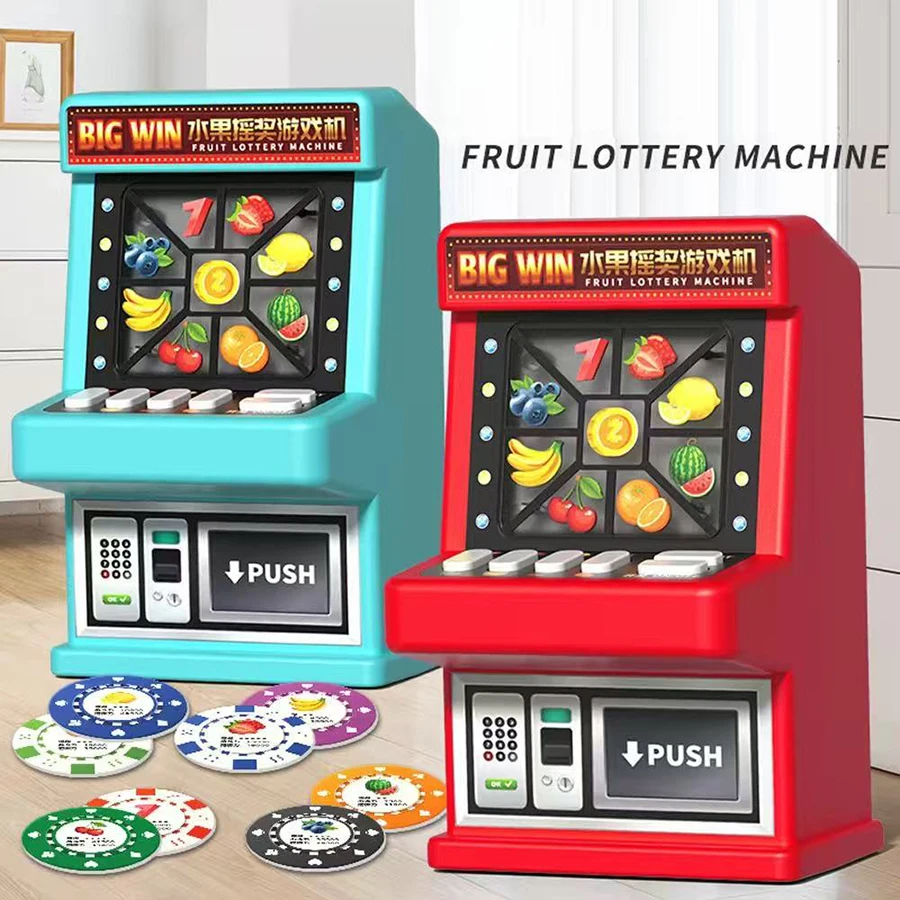 1PC Fruit Lottery Machine Table Toys Multiplayer Retro Competition Party Desktop Game Toy Cartoon Slot Machine Toy Gift for Kid
