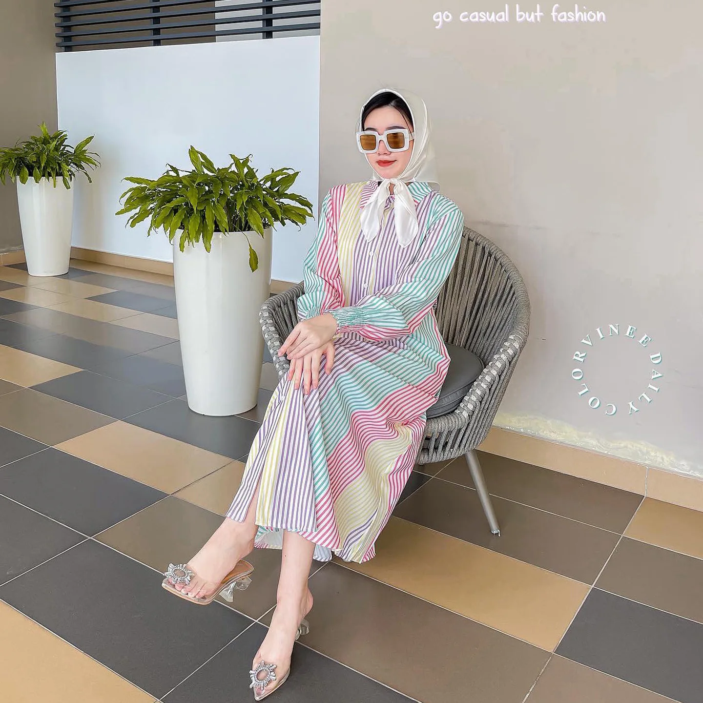 

Muslim Women Stripe Maxi Dress Fashion Dubai Abaya Turkey Kaftan Saudi Arabic Robe Casual Button Shirt Dresses Djellaba Jalabiya