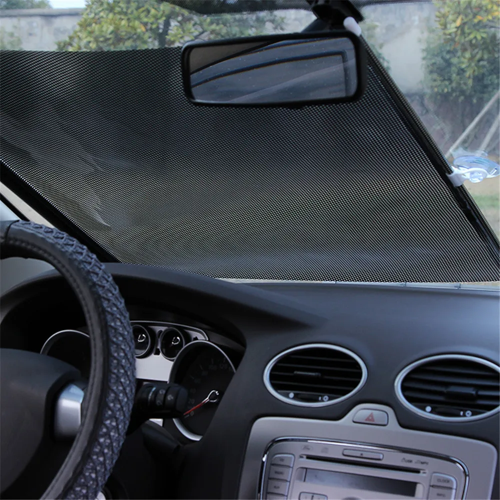 Car Sunshade Curtain Rear Side Window Front Back Windshield Sun Block Blinks Black Cover Suction Cup Universal Cars Accessories