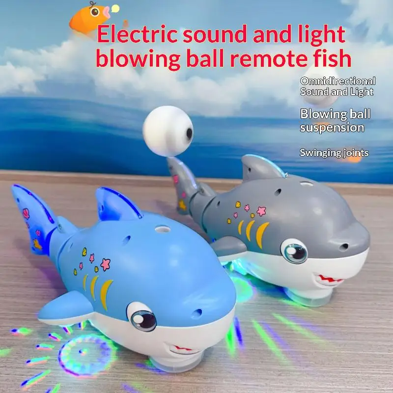 Cartoon Electric Shark Toy With Light And Sound Automatic Moving Shark Toy Interactive Toys For Kids Gift