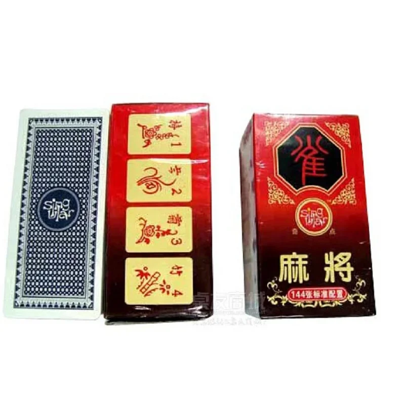 

Paper portable Mini Mahjong Playing Cards game 148 cards & 2 dice Chinese Traditional mahjong Board game