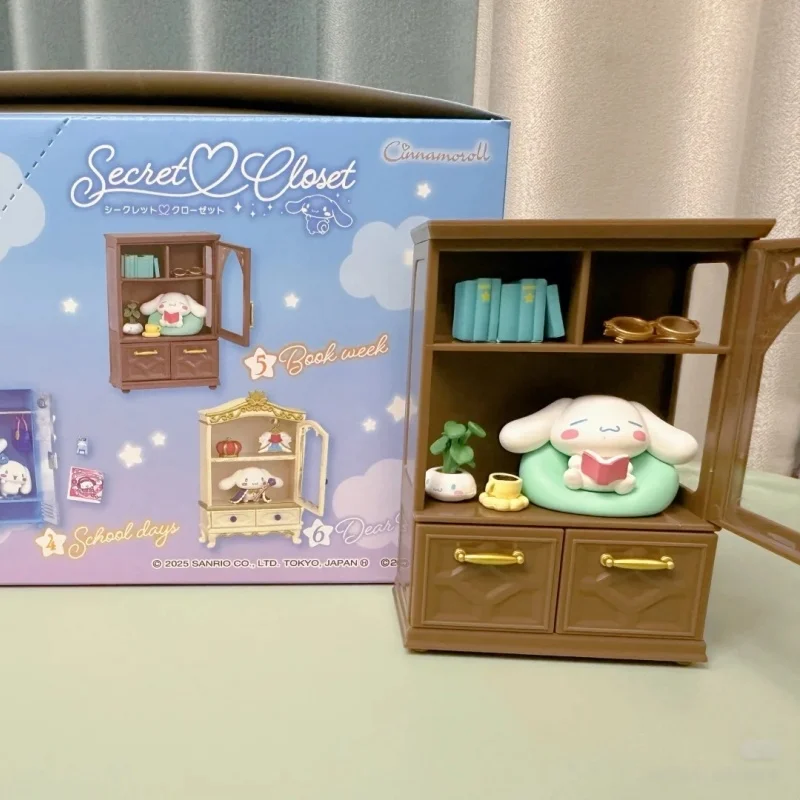 サンリオ ビッグイヤードッグ シナモロール クローゼット ミニチュア ドールハウス ワードローブ ディスプレイ おもちゃ コレクタブル ブラインドボックス フィギュア
