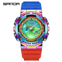 Fashion Sanda Top Brand Luxury Couple Sport Watch 2time Led Alarm Calendar Waterproof Electronic Man Imported Movement Reloj