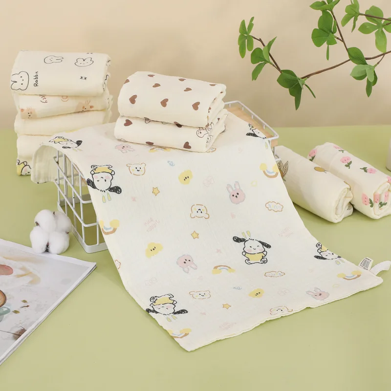 25x50cm Baby Six-layer Pure Cotton Gauze Small Towel Face Towel Square Towel Mouth Towel Baby Washcloth