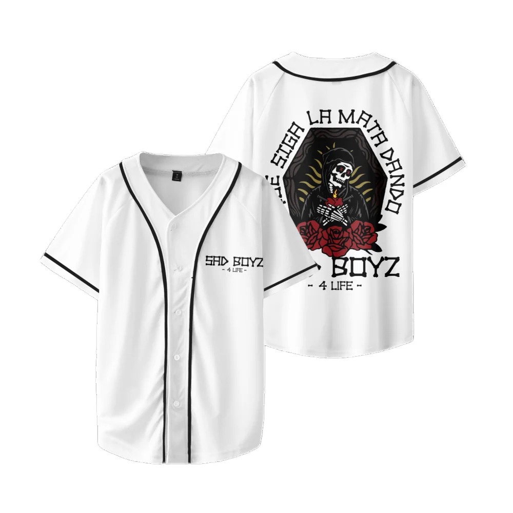 

Junior H Sad boys 4 life Baseball Jersey Mercch Harajuku Thin button Casual Baseball Uniform Men/Women Baseball Jersey