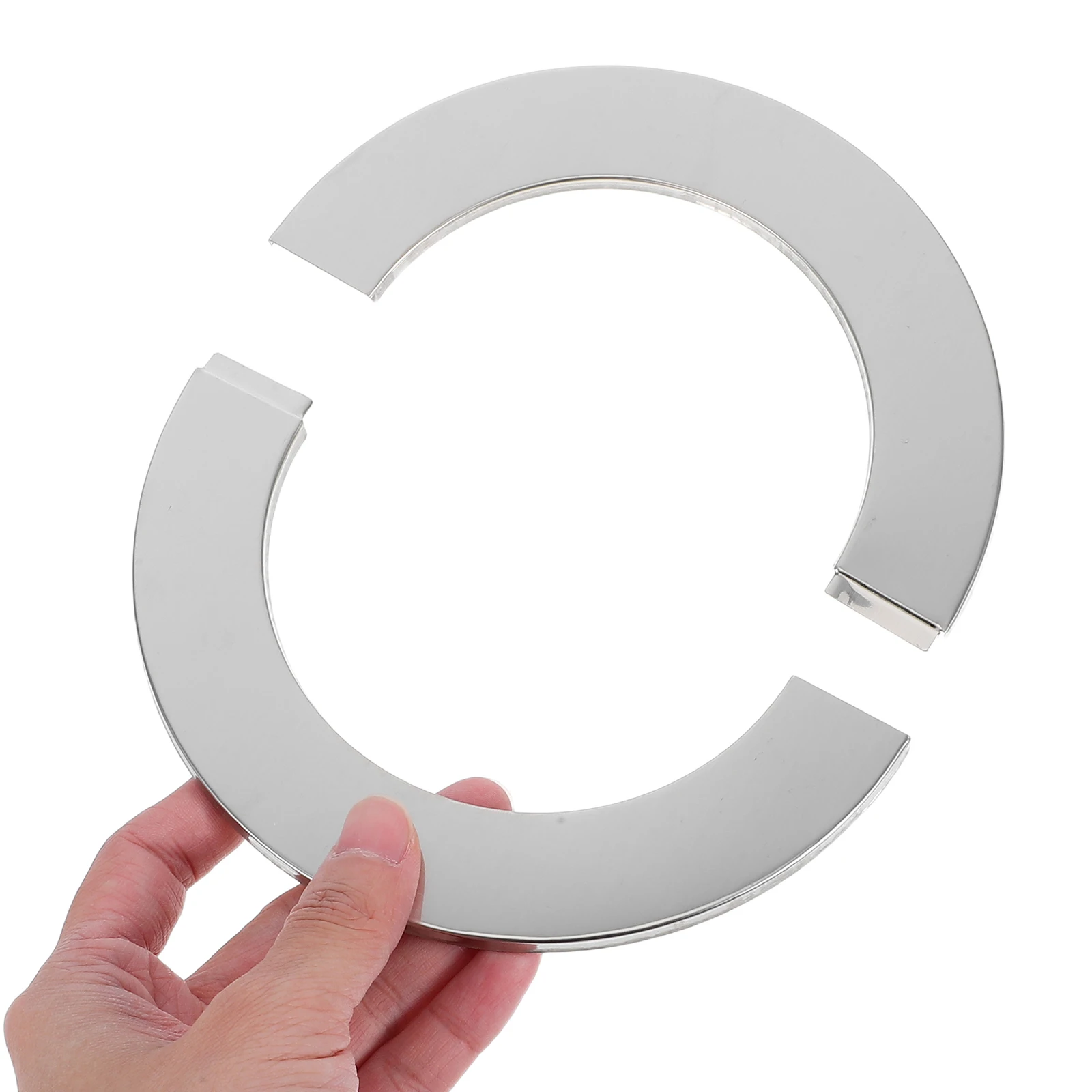 

4 Pcs Wall Pipe Hole Flange Cover Ducting Covering Concealer Silver Stainless Steel