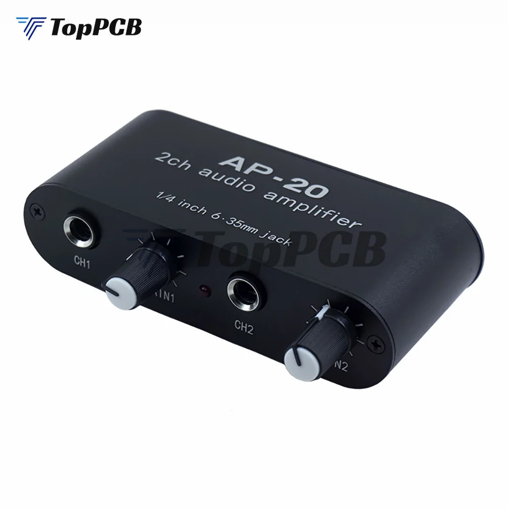 Dual Channel Audio Preamp amplifies for 1/4inch 6.35mm jack input/output Instrument Microphone Single ended Balance Input