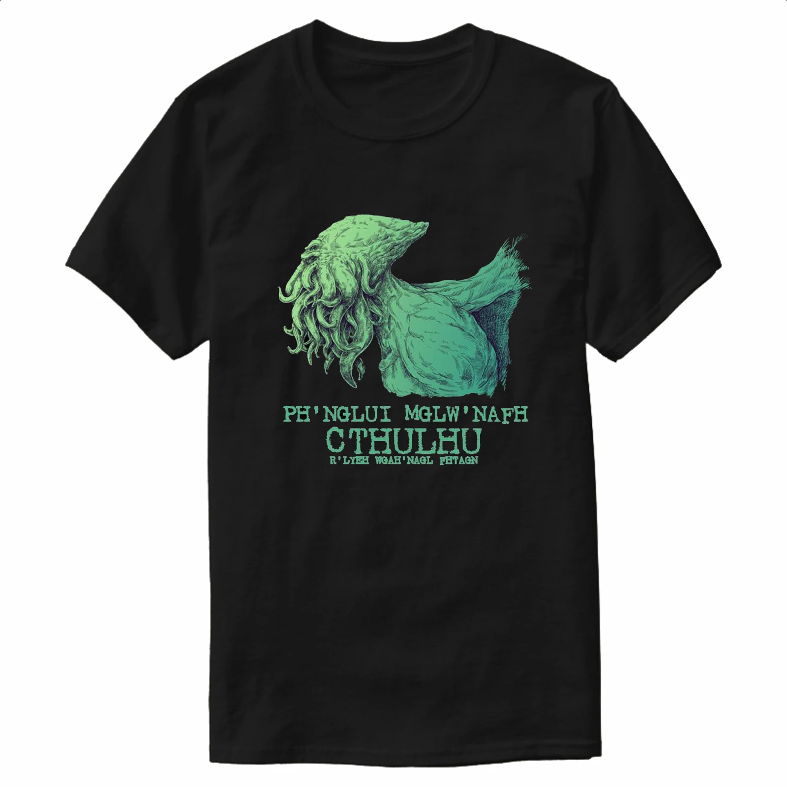 Ph' Nglui Mglw' Nafh Cthulhu R'lyeh Wgah'nagl Fhtagn T-Shirt 100% Cotton O-Neck Short Sleeve Casual Mens T-shirt Size S-3XL