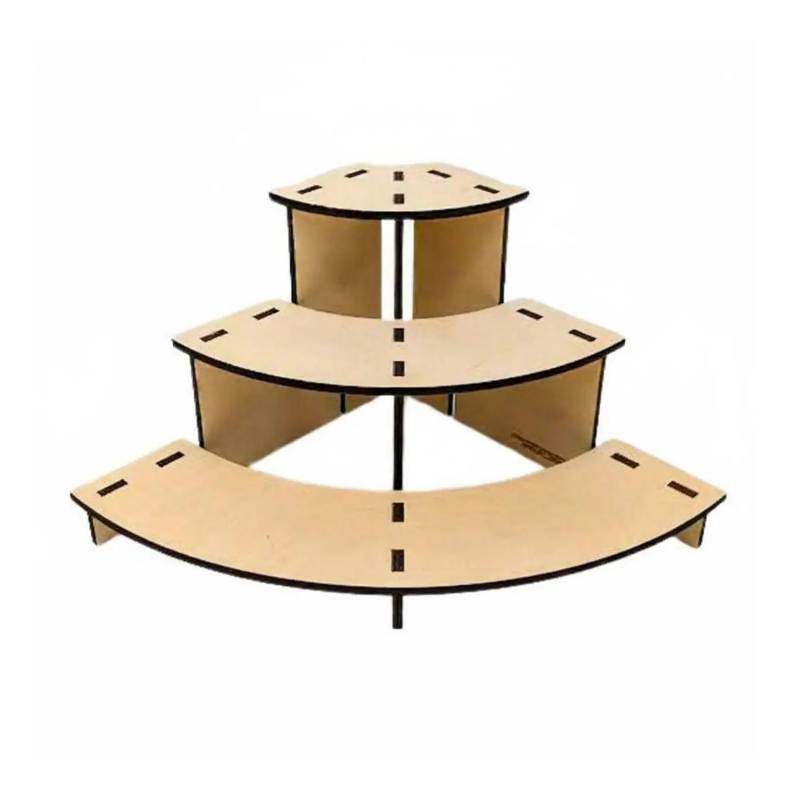 Wooden Tabletop Display Shelf Multi Layer Riser Stand Tiered Storage Organizer for Home Office Party Corner Decor