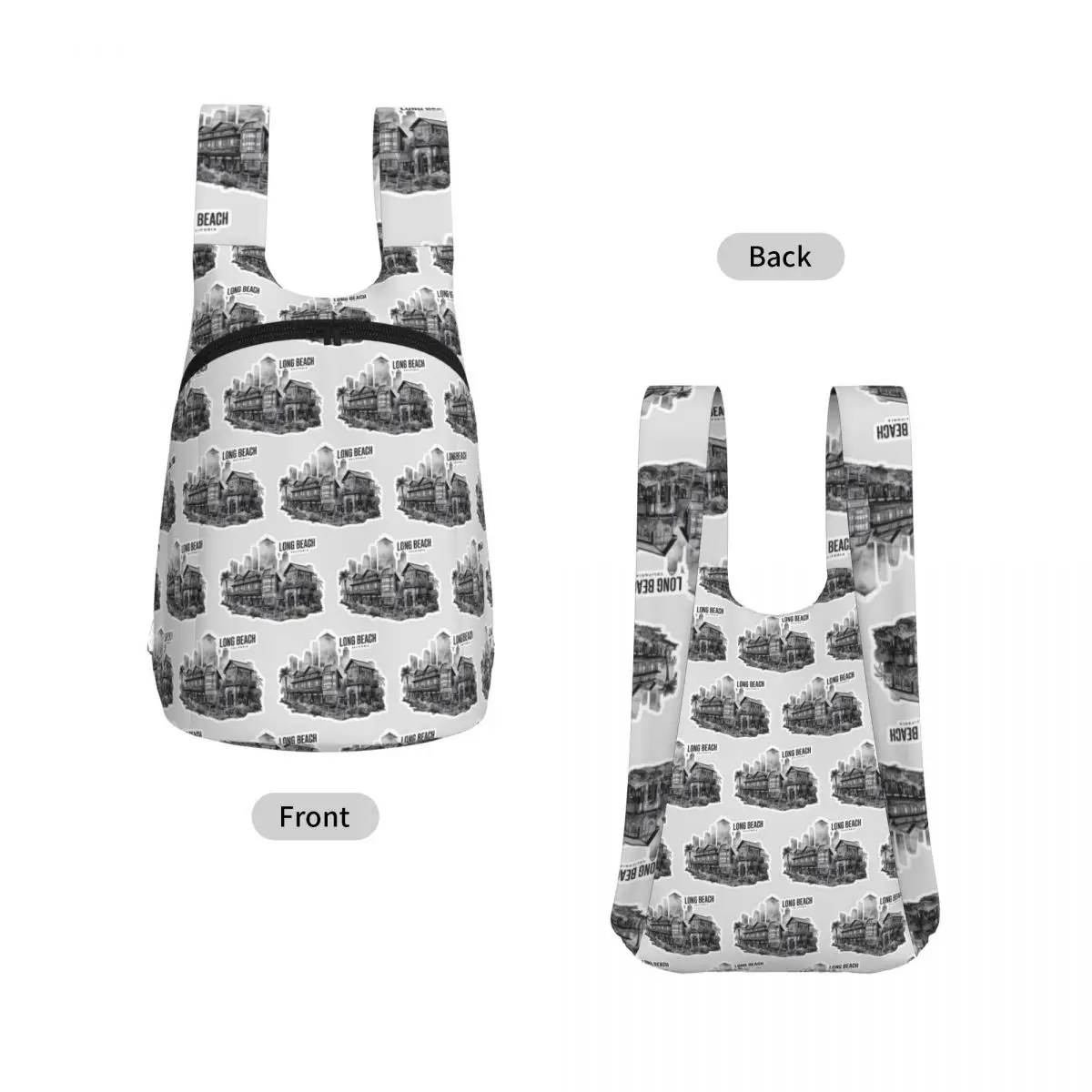 Long Beach California Backpack Student Storage BookBag Kids School Bag Laptop Shoulder Bags for Men Women