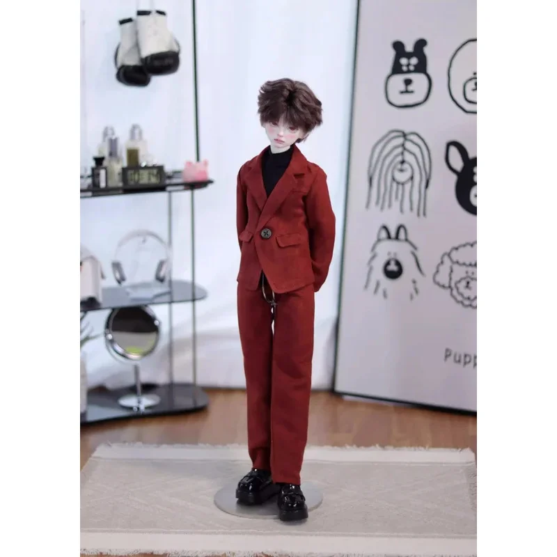 Vêtements de poupée BJD adaptés à l'uncle 1/4 1/3, taille id75, ensemble de costume décontracté en daim, 5 couleurs en accessoires de poupée (veste + pantalon)