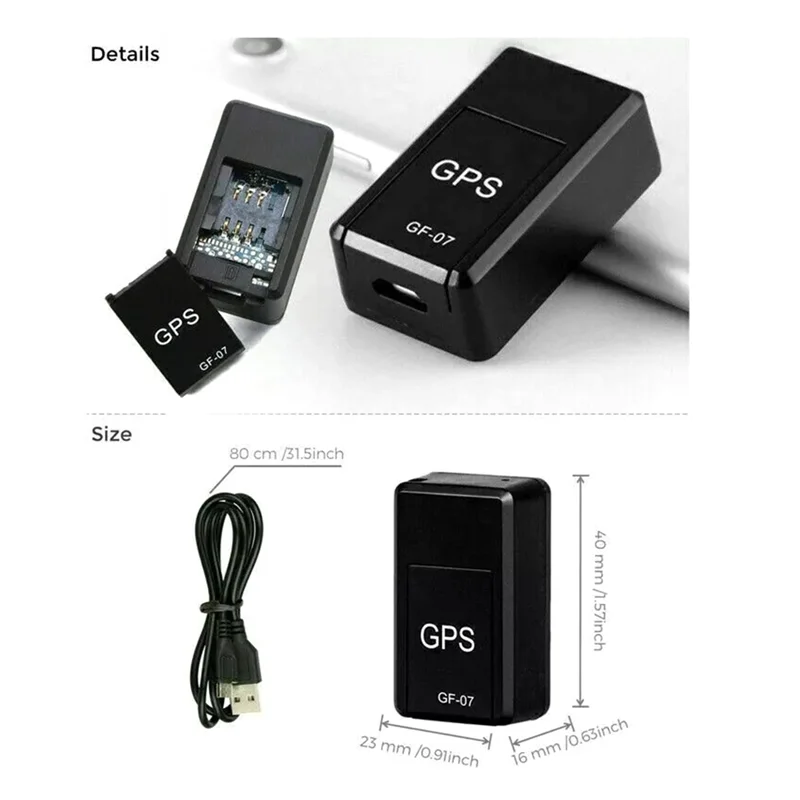 GF07 جهاز تعقب GPS مغناطيسي صغير في الوقت الحقيقي لتحديد موقع السيارة GSM/GPRS جهاز تتبع-PZZW