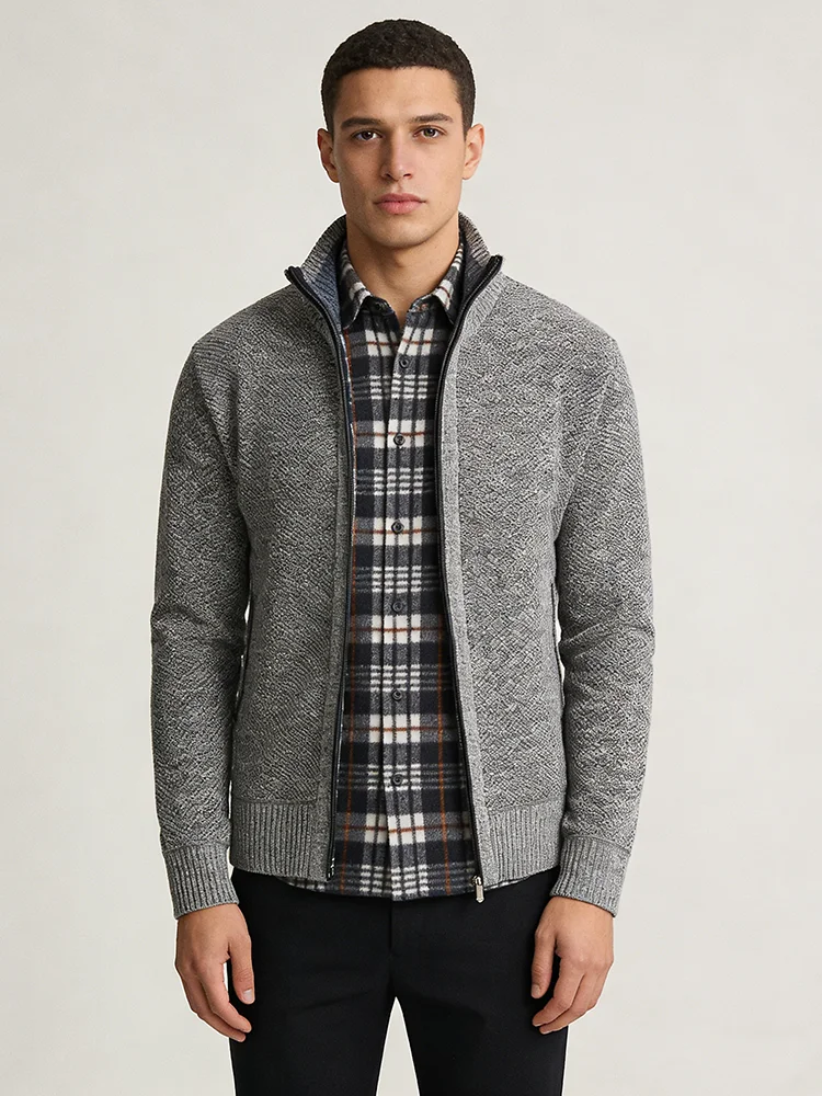 Nowość Sweter z dzianiny Mężczyźni Wiosna Jesień Casual Fleece Cardigan Mężczyźni Swetry Płaszcze Jednolity kolor Plus Rozmiar 3XL 5 kolorów