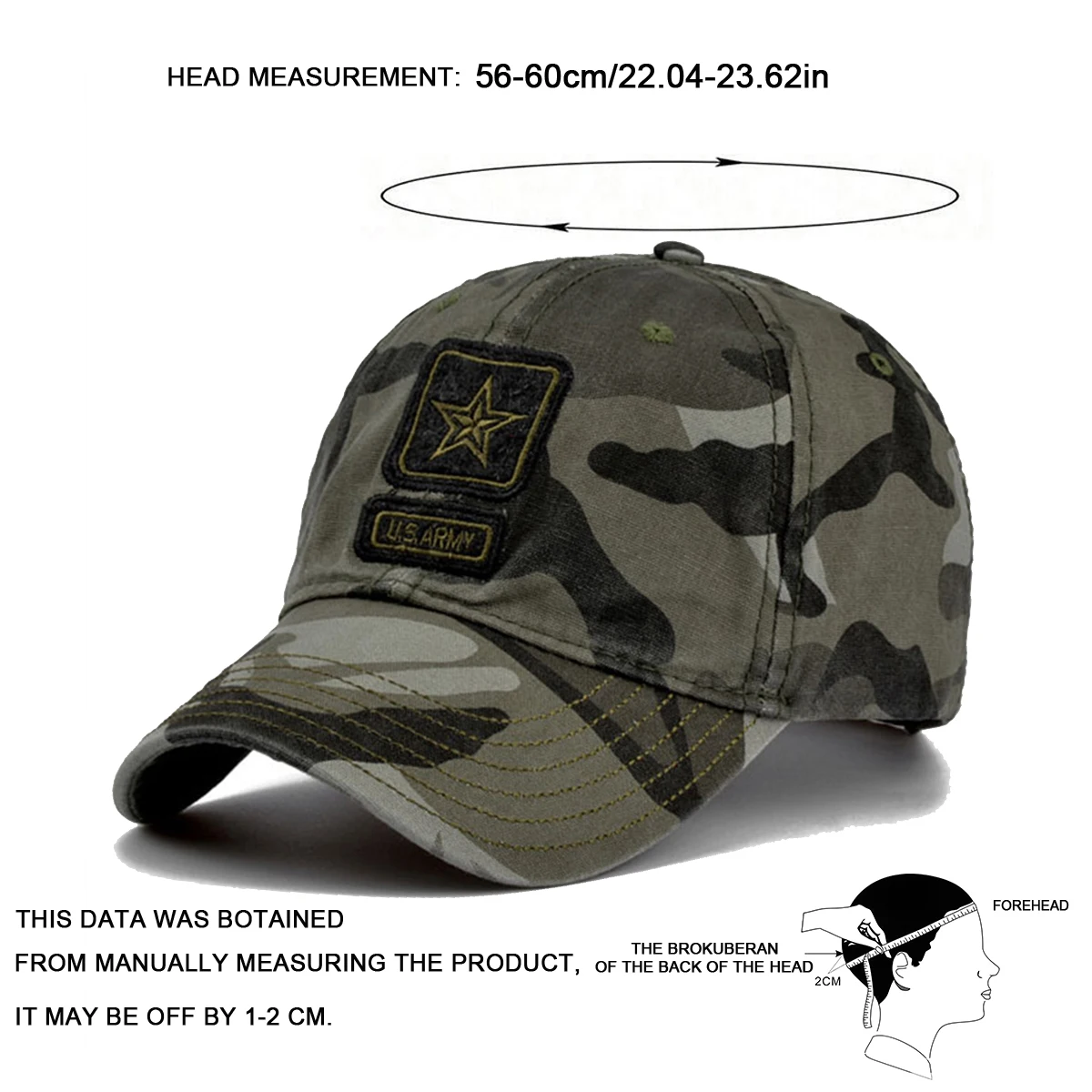 Unisex Pentagramm US ARMY Stickerei Baseball Caps Frühling und Herbst Outdoor Einstellbare Casual Hüte Sonnenschutz Hut Sport Cap – Detail 6