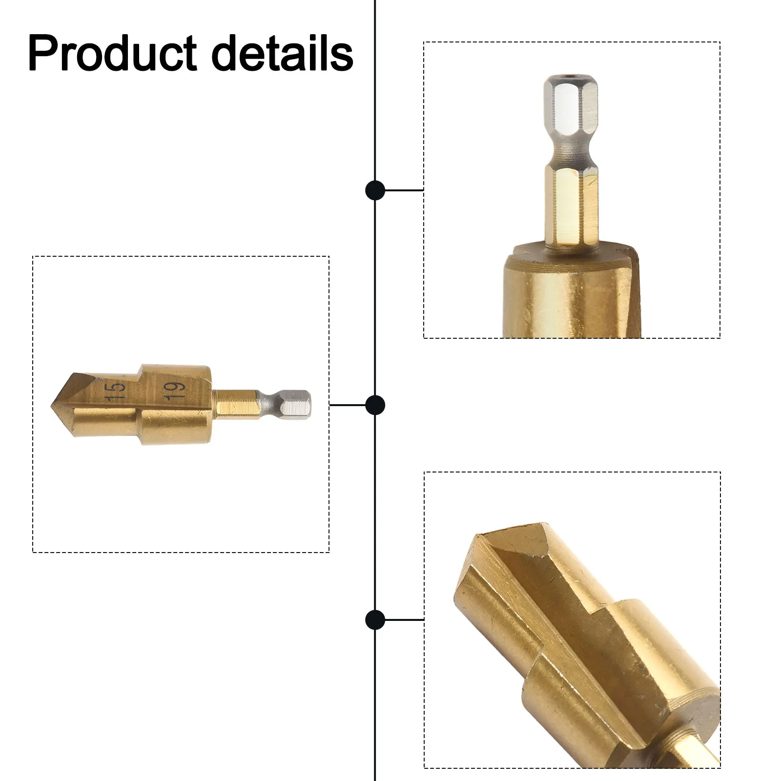 20 25 32 Hexagonal Shank Drill Bit 6.35mm Drill Bit Model 20 25 32 Gold Color 61x6.35x22mm High Quality Material