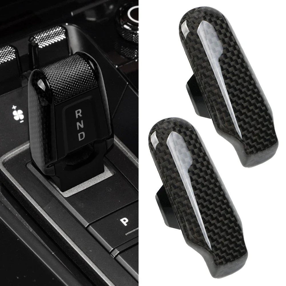 

2Pcs Meticulous Carbon Fiber Gear Shift Knob Cover Trim For-Porsche 992 911 2019 2023 Car Design Scratch Protection Handle Cover