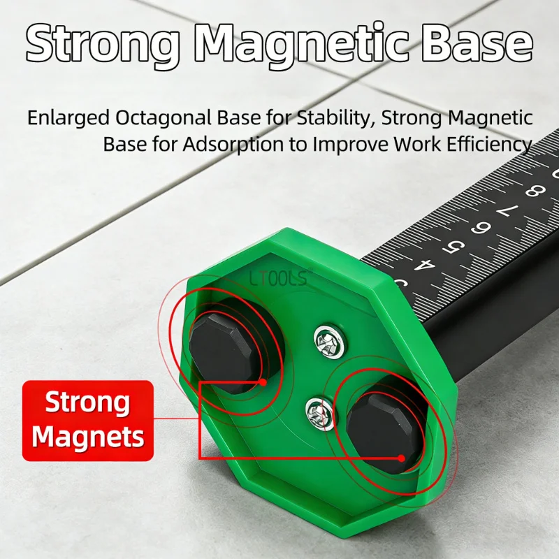 Tile Leveling Ruler Marking Scale Measuring Tool for Tile Installation and Alignment Metal Leveling Ruler Positioning Tools