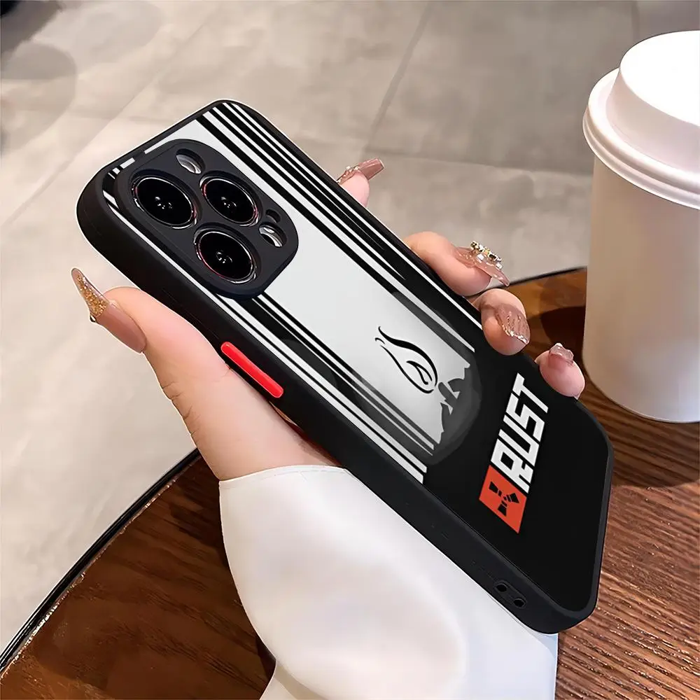 RUST Game Phone Case Black for iPhone 13ProMax 16 15 12 11 14 Pro Max Mini Plus Max X XR Matte Cover