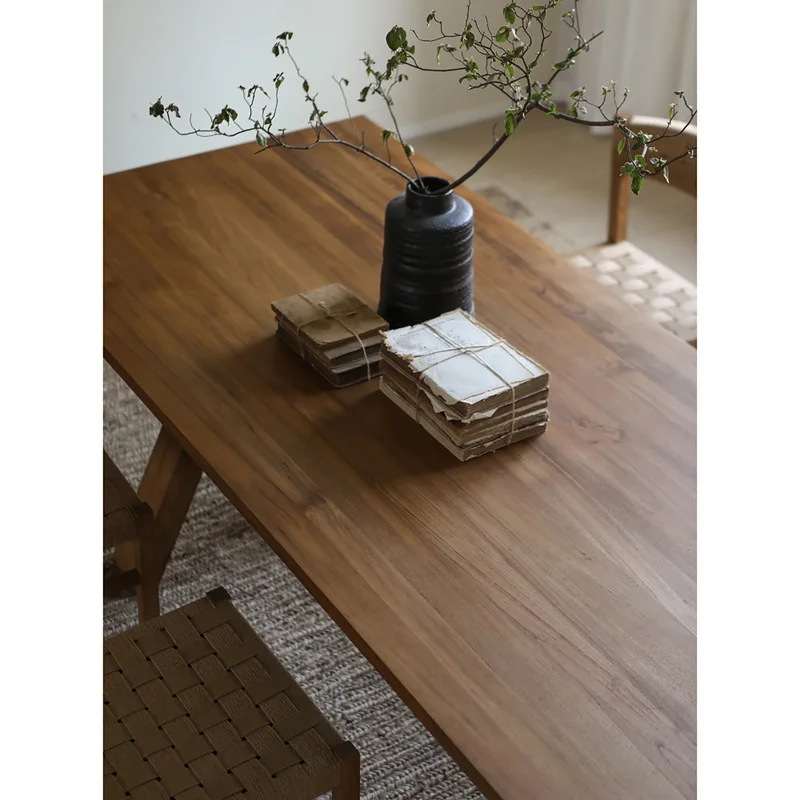 Silent, all solid wood, dining table, home, homestay, leisure, log